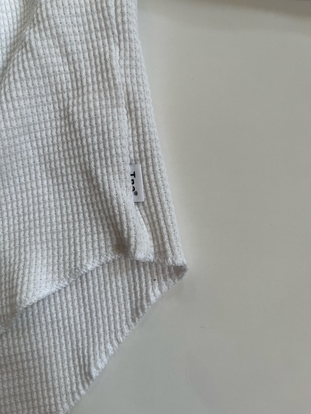 Aritzia TNA Ivory White Boyfriend Waffle Raglan Long Sleeve Relaxed Pullover - Picture 12 of 13